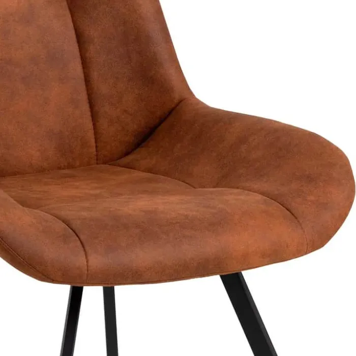 CASA Living Waylor Spisebordsstol - 2 stk. H 88 x B 54 x D 58,5 cm - Metal/stof - Camel/sort