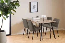 CASA Living Wicklow Spisebord H 75 x B 140 x L 80 cm - Keramik/stål - Brun Aberta/mat sort
