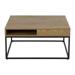 CASA Living Willford Sofabord H 40 x B 80 x D 80 - Metal/melamin - Vild eg/sort