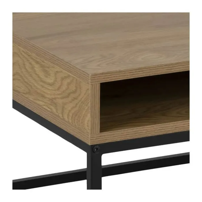 CASA Living Willford Sofabord H 40 x B 80 x D 80 - Metal/melamin - Vild eg/sort
