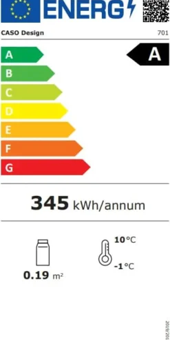 Caso BBQ Udendørskøleskab H 67,5 x B 43 x L 55,5 cm - Sølvfarvet