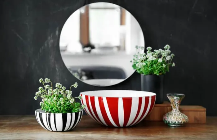 Cathrineholm Stripes Skål Ø 20 cm - Stål - Rød
