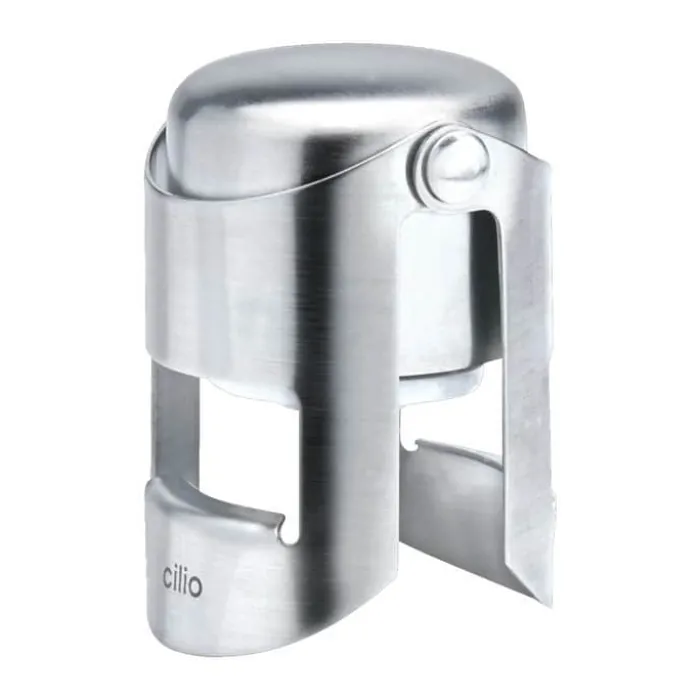 Cilio Champagne Flaskeprop H 6,5 cm - Poleret rustfrit stål