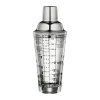 Cilio Cocktailshaker m. opskrifter 400 ml - Glas/rustfrit stål - Klar