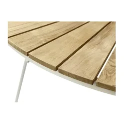 cinas Ellen Havebord Ø 130 cm - Teaktræ/aluminum - Hvid
