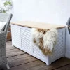 cinas Outdoor/Indoor Louver Hyndeboks H 60 x B 50 x L 130 cm - Akacietræ/Teaktræ - Hvid