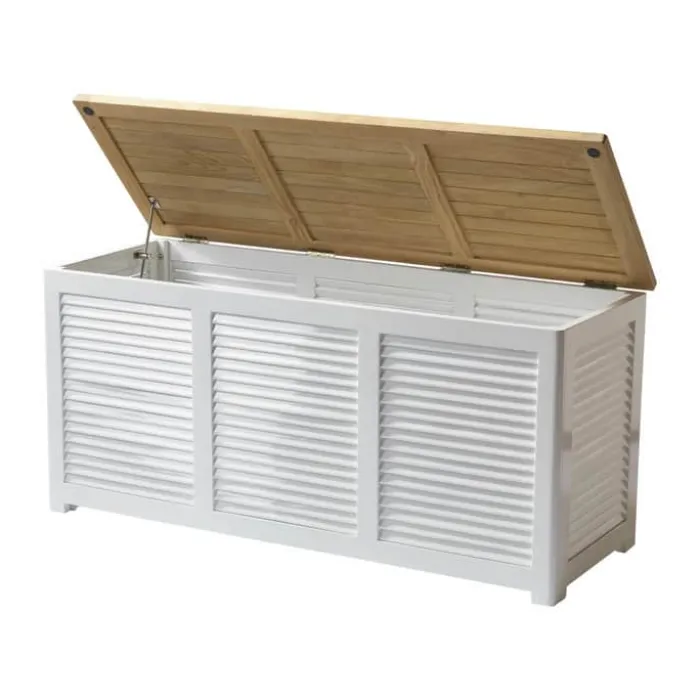 cinas Outdoor/Indoor Louver Hyndeboks H 60 x B 50 x L 130 cm - Akacietræ/Teaktræ - Hvid