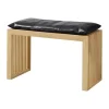 cinas Rib Bænk inkl. sort hynde H 48 x B 73 x L 35 cm - Bambus