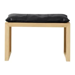 cinas Rib Bænk inkl. sort hynde H 48 x B 73 x L 35 cm - Bambus