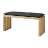 cinas Rib Bænk inkl. sort hynde H 43 x B 104 x L 35 cm - Bambus