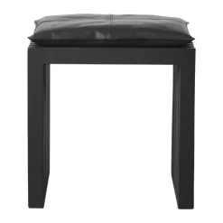 cinas Rib Skammel inkl. sort hynde H 48 x B 45 x L 35 cm - Maghoni - Sort
