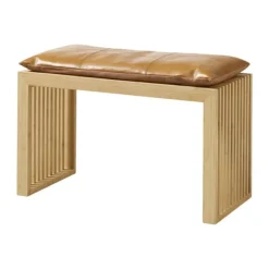 cinas Siddehynde til Rib bænk B 35 x L 73 cm - Læder - Brun
