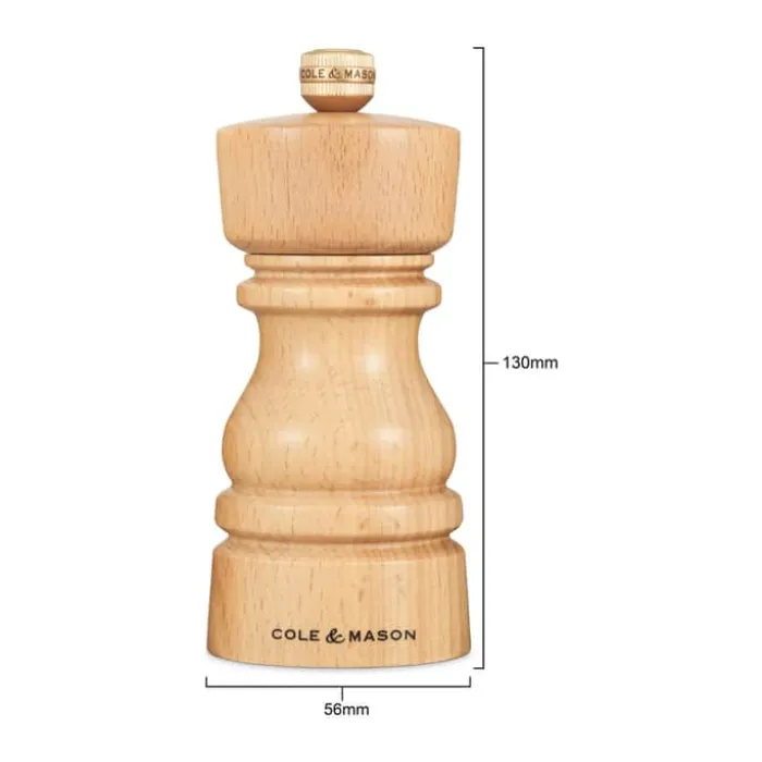 Cole&Mason London Kværnsæt H 13 cm - Bøgetræ/rustfrit stål - Natural Beech