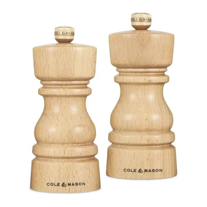 Cole&Mason London Kværnsæt H 13 cm - Bøgetræ/rustfrit stål - Natural Beech
