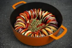 Combekk Sous-Chef Gryde Ø 24 cm - Genbrugsstøbejern - Orange
