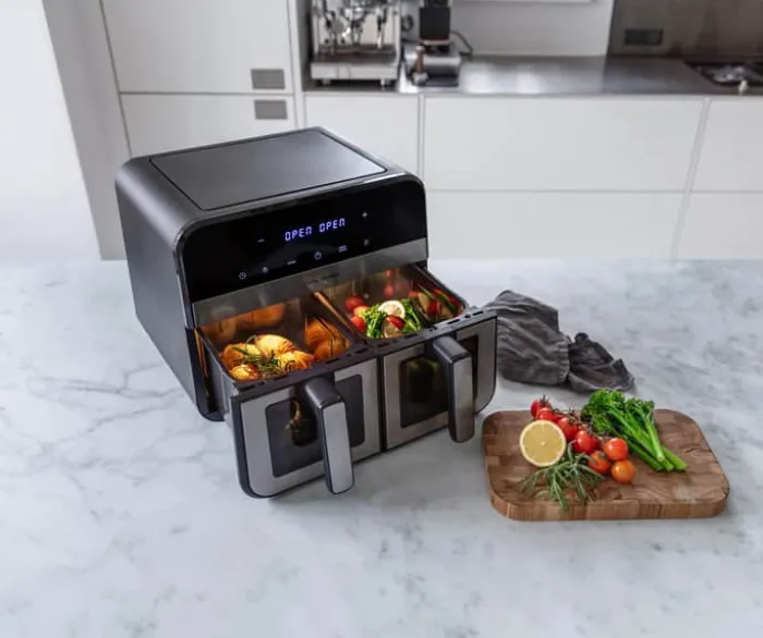 Cook & Baker Dobbelt Airfryer 2 x 4,5 liter - 8 programmer