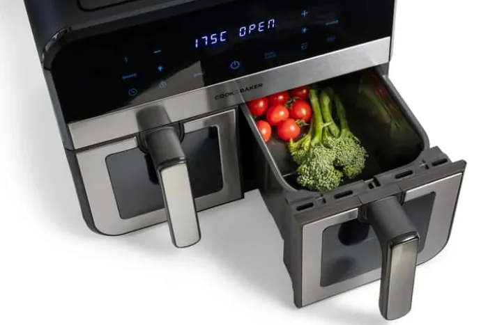 Cook & Baker Dobbelt Airfryer 2 x 4,5 liter - 8 programmer