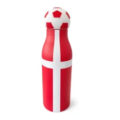 Cook & Baker Drikkeflaske 500 ml - Genanvendt stål/silikone - Dannebrog