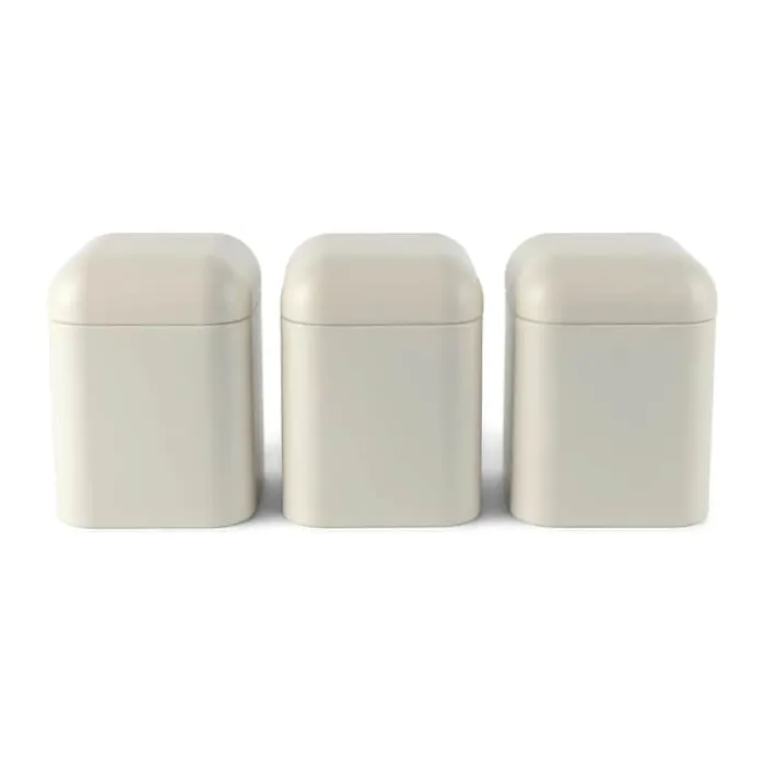 Cook & Baker Dåsesæt - 3 dele H 11,7 x B 11,5 x L 11,5 cm - Metal - Hvid