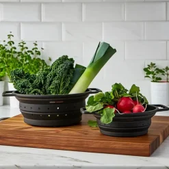 Cook & Baker Foldbar Sisæt - 2 stk. Ø 27,6/31,5 cm - Silikone - Grå