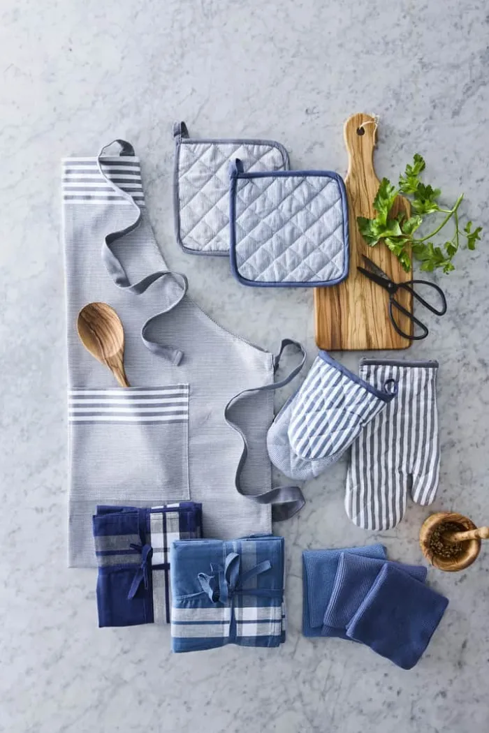 Cook & Baker Grydehandske L 21 cm- Økologisk bomuld - Blå