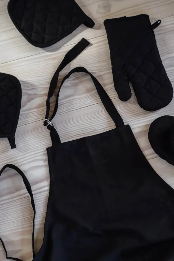 Cook & Baker Grydehandske L 21 cm- Økologisk bomuld - Sort