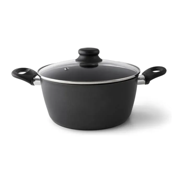 Cook & Baker Grydesæt - 9 dele 1/1/1,6/2,3/4,3 liter - Genbrugsaluminium - Sort