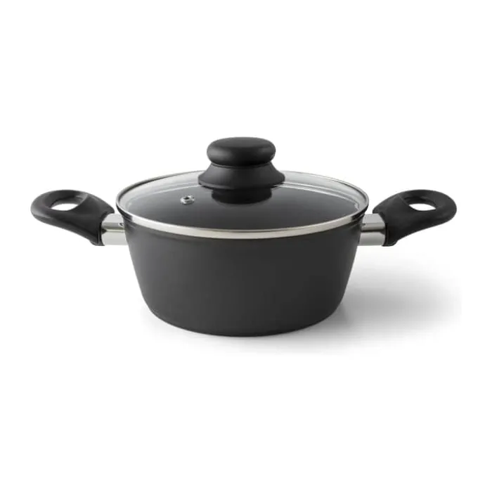 Cook & Baker Grydesæt - 9 dele 1/1/1,6/2,3/4,3 liter - Genbrugsaluminium - Sort
