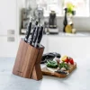 Cook & Baker Knivblok med 7 knive H 40 x B 26,5 x 10,5 cm - Certificeret Akacietræ/rustfrit stål - Brun