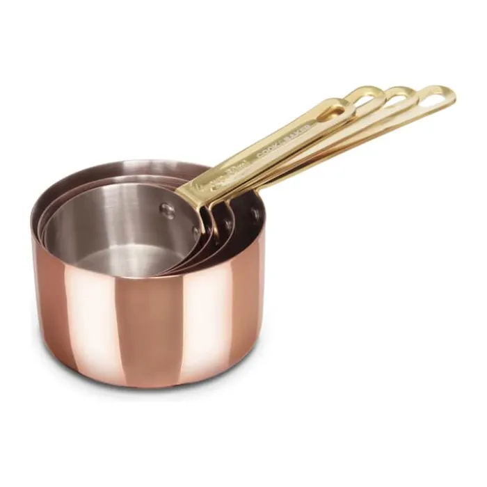 Cook & Baker Målesæt - 4 dele 60/80/125/250 ml - Stål - Rosaguldfarvet