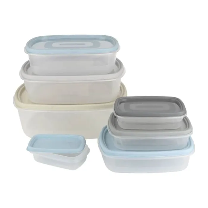 Cook & Baker Opbevaringsboks - 7 stk. 0,2/0,3/0,55/1/1,6/2,6/4,4 liter - Plastik - Multifarvet