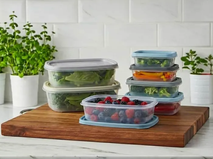 Cook & Baker Opbevaringsboks - 7 stk. 0,2/0,3/0,55/1/1,6/2,6/4,4 liter - Plastik - Multifarvet