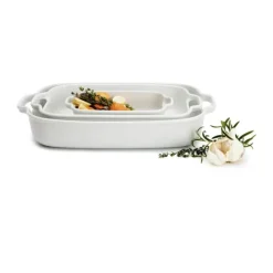 Cook & Baker Ovnfaste fade - 3 stk. L 40/34,5/21,8 cm - Porcelæn - Hvid