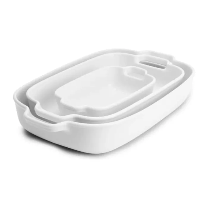 Cook & Baker Ovnfaste fade - 3 stk. L 40/34,5/21,8 cm - Porcelæn - Hvid