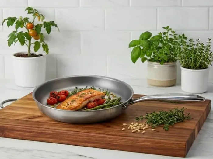 Cook & Baker 3PLY Premium Stegepande Ø 24 cm - Rustfrit stål/aluminium
