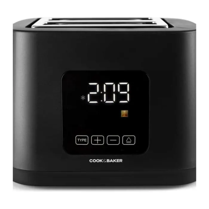 Cook & Baker Premium Brødrister 2 skiver - 8 programmer - Inkl. Rist