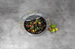 Cook & Baker Premium Gryde 3,6 liter - Genanvendt aluminium - Sølvfarvet/guldfarvet