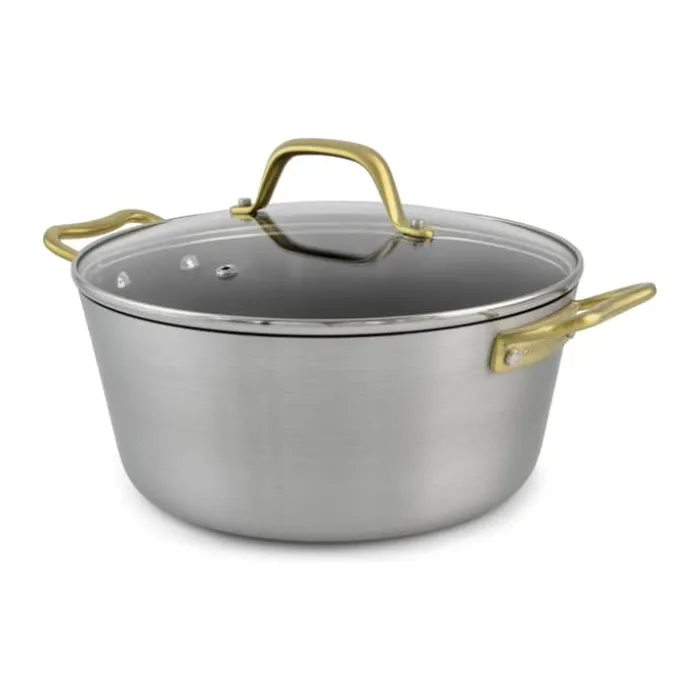 Cook & Baker Premium Gryde 3,6 liter - Genanvendt aluminium - Sølvfarvet/guldfarvet