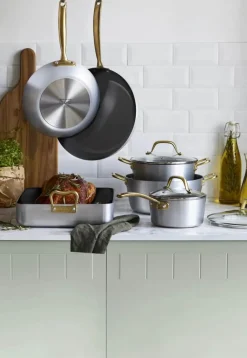 Cook & Baker Premium Gryde 2,3 liter - Genanvendt aluminium - Sølvfarvet/guldfarvet