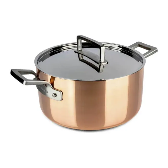 Cook & Baker Premium Gryde m. låg 5,3 liter - 3-Ply stål/aluminium/kobber