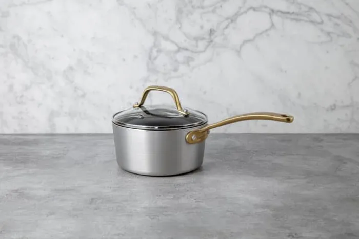 Cook & Baker Premium Kasserolle 1,3 liter - Genanvendt aluminium - Sølvfarvet/guldfarvet