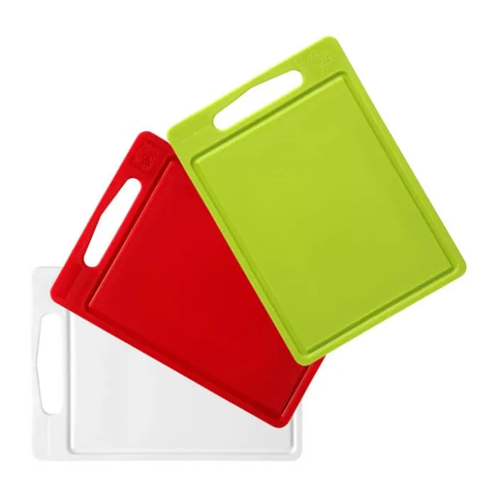 Cook & Baker Skærebrætsæt - 3 dele B 25 x L 35 cm - Plastik - Grøn/hvid/rød