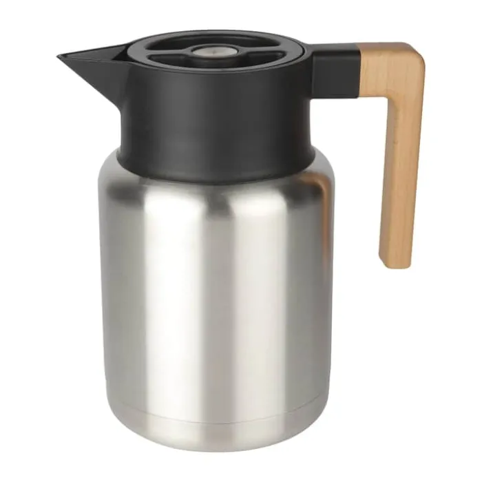 Cook & Baker Termokande 1,2 liter - Stål/træ - Mat stål