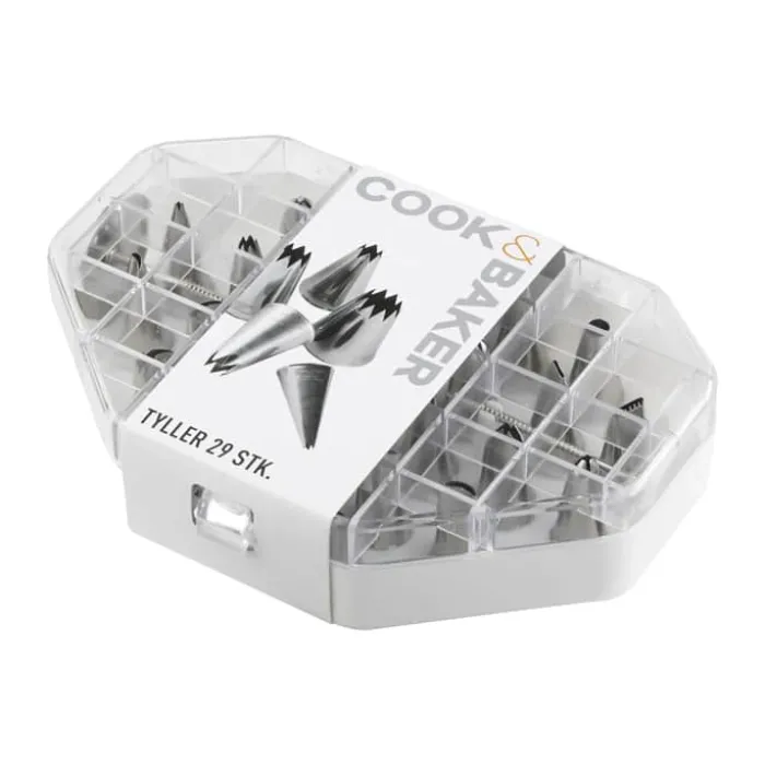 Cook & Baker Tyller - 29 stk Til at dekorere cupcakes og flødeskumskager - Stål