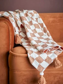 Creative Collection Chola Plaid B 130 x L 150 cm - Genanvendt bomuld - Brun