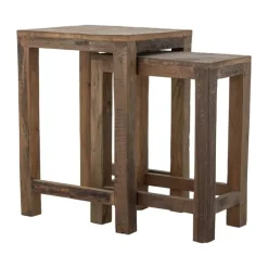 Creative Collection Galen Sidebord - 2 stk. H 50/57 cm - Genanvendt træ - Brun