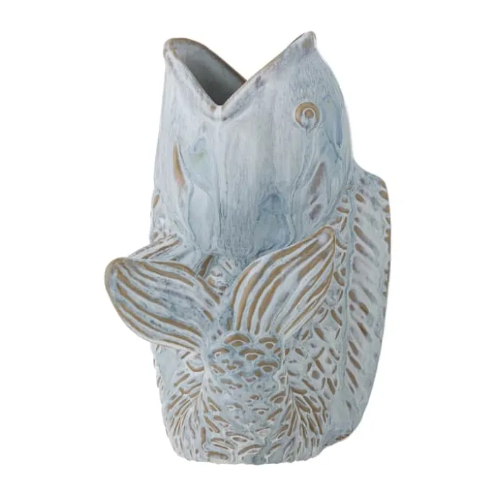 Creative Collection Hiro Vase H 21 x B 13,5 x 17 cm - Stentøj - Blå