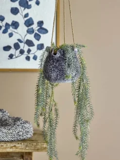 Creative Collection Hængeurtepotte - Lottie H 16 x B 17 cm - Stentøj - Blå