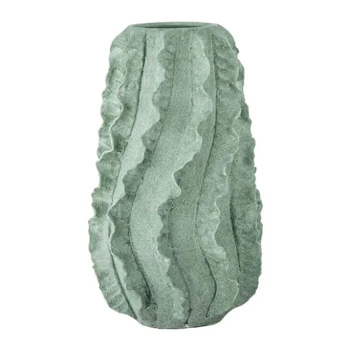 Creative Collection Natika Vase Ø 23 x H 37 cm - Ler - Grøn