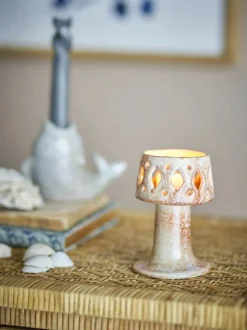 Creative Collection Patty Fyrfadsstage Ø 8 x H 12 cm - Stentøj - Natur